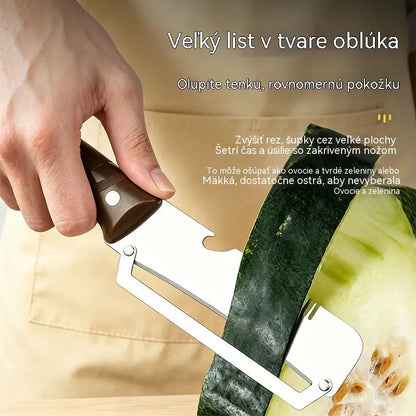 ✅【Kúpte 1 a získajte 1 zadarmo!】🧅🔪 Multifunkčná kuchynská škrabka 3 v 1: Šúpe, krája a otvára uzávery fliaš! 🔥