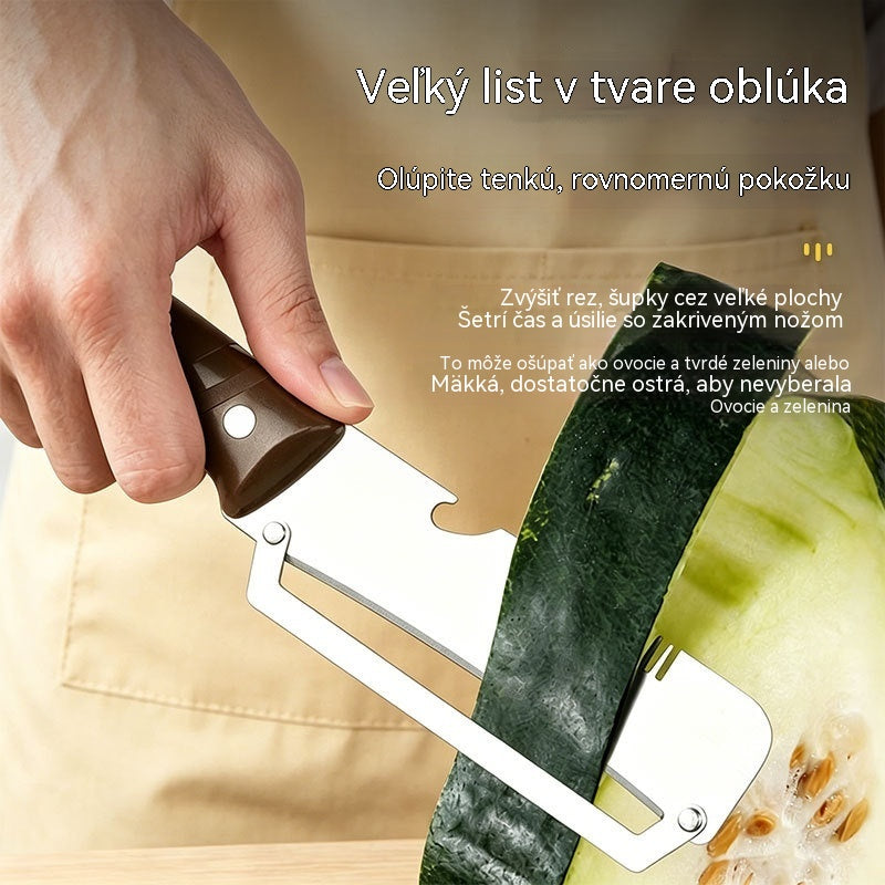 ✅【Kúpte 1 a získajte 1 zadarmo!】🧅🔪 Multifunkčná kuchynská škrabka 3 v 1: Šúpe, krája a otvára uzávery fliaš! 🔥