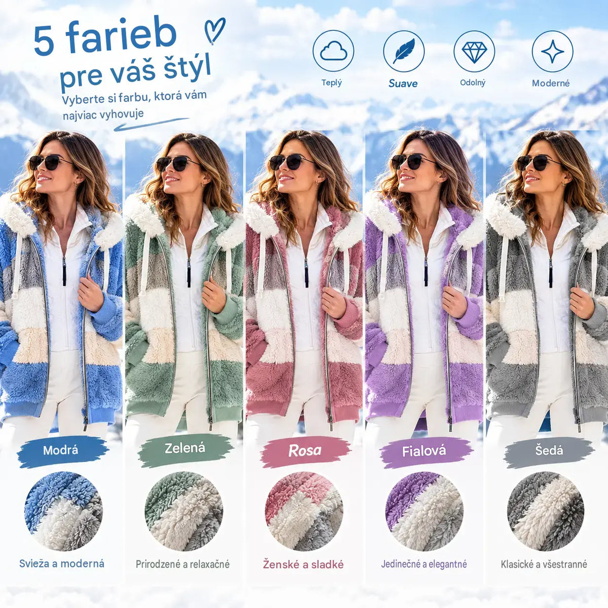 ☃️Limitovaná ponuka, zľava 35%❄️【S-5XL】Nová dámska zimná bunda 2025, hrubá s plyšovými pruhmi