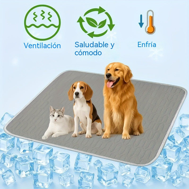 📢 ¡50 % de descuento 🔥! Alfombrilla refrescante para mascotas (no requiere llenado de agua) 🧊 — Fabricada en tejido Oxford transpirable; apta para todo tipo de camas o jaulas para mascotas.