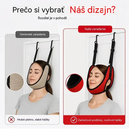 Cervikálny trakčný prístroj na zavesenie na dvere na uľavenie od bolesti krku.