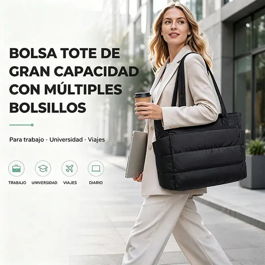 Bolso de hombro multicompartimento de gran capacidad