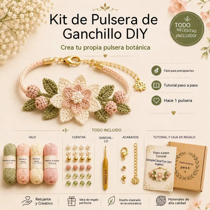 🌸🎁Kit DIY de pulseras tejidas a crochet | Crea tus propias pulseras