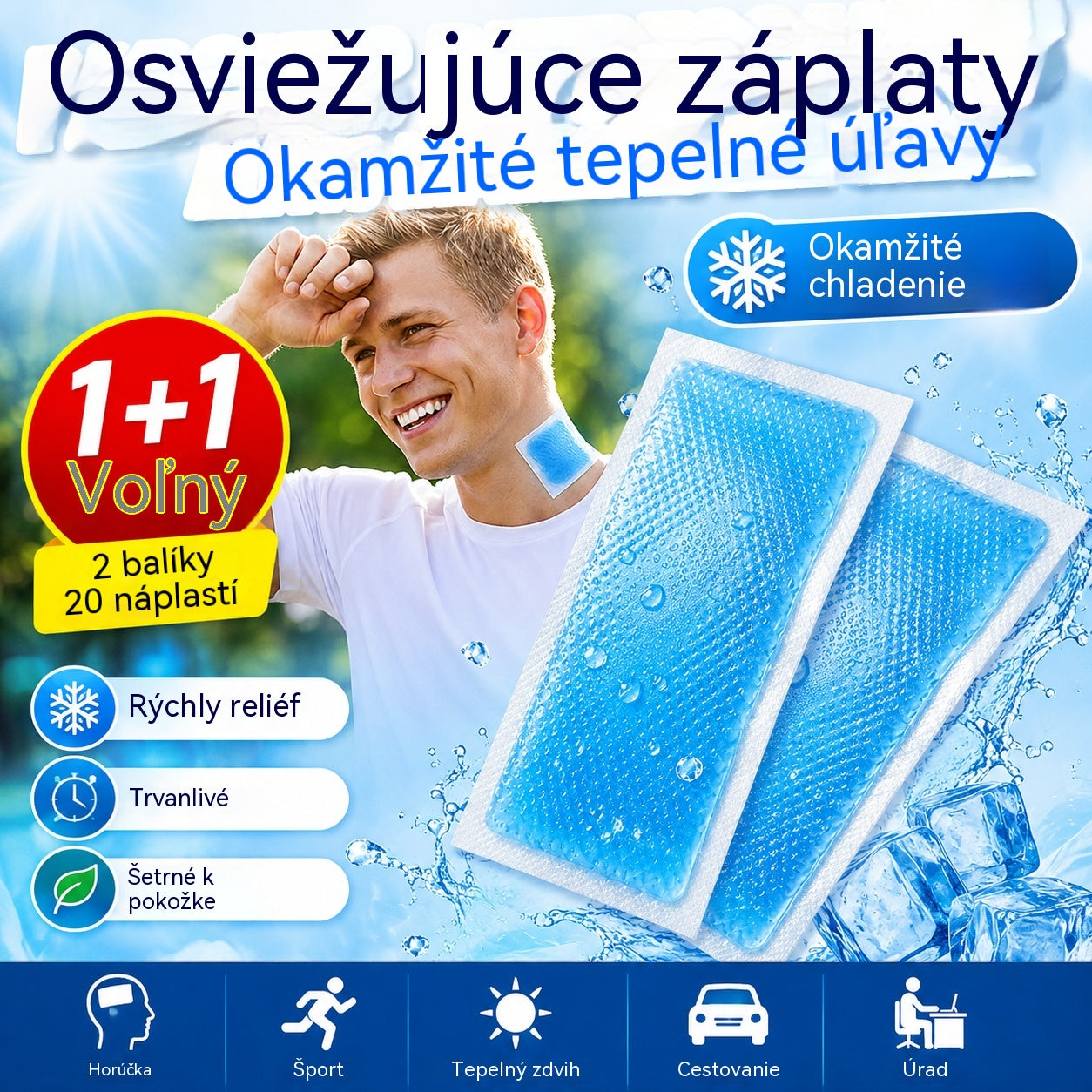 🔥【Kúpte 1 a druhý dostanete zadarmo】🔥 (2 balenia, 20 náplastí) Okamžité osviežujúce náplasti