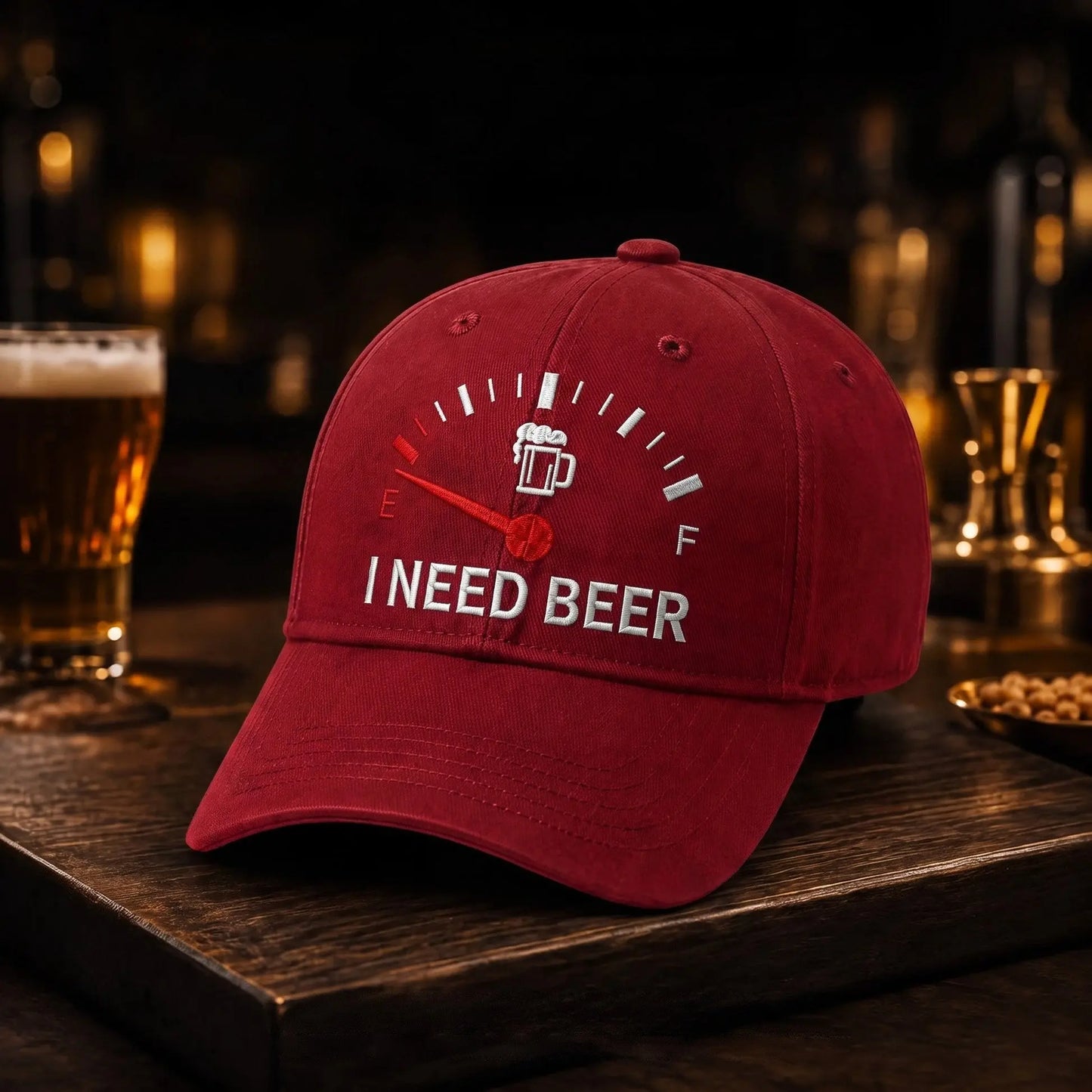 🔥 POSLEDNÝ DEŇ S 50% ZĽAVOU - 🍺 Vyšívaná šiltovka „POTREBUJEM PIVO“ – Unisex pamätná šiltovka 🧢
