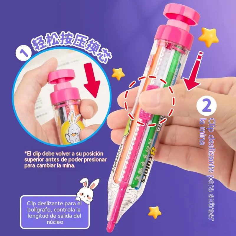 2 artículos por 26 €-Crayones retráctiles 8 colores para niños dibujo fácil y limpio