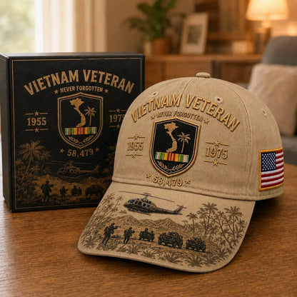 🏆Último día de promoción: ¡45% de descuento! 🏜️ Gorra conmemorativa para veteranos de la Guerra del Golfo – Gorra de veterano con el escudo del desierto