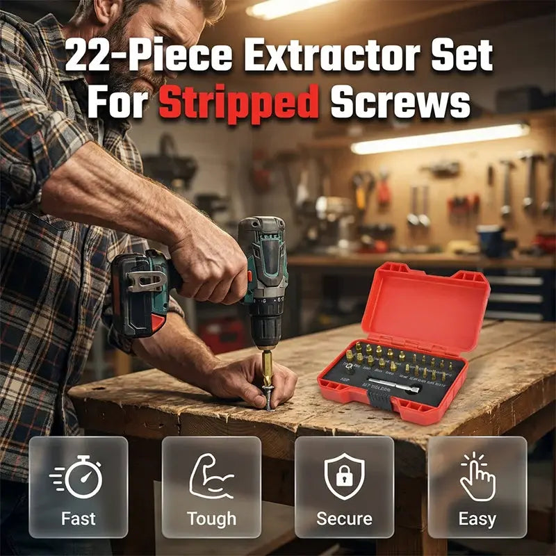 Kit extractor de pernos y tornillos de acero de alta velocidad