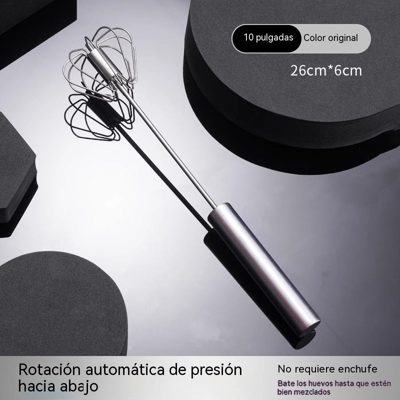 2 artículos 24€--Batidor de huevos semiautomático de acero inoxidable
