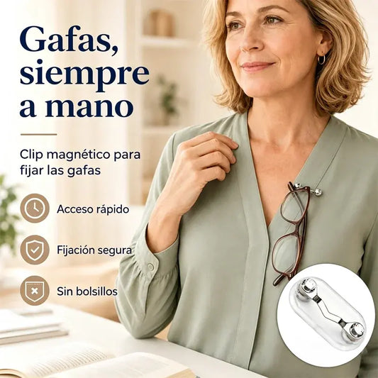 5 piezas 27€ 🧷🧲 Clip magnético para sujetar gafas, colgador universal para gafas de lectura, gafas con filtro de luz azul y gafas de sol. ¡No más gafas perdidas!