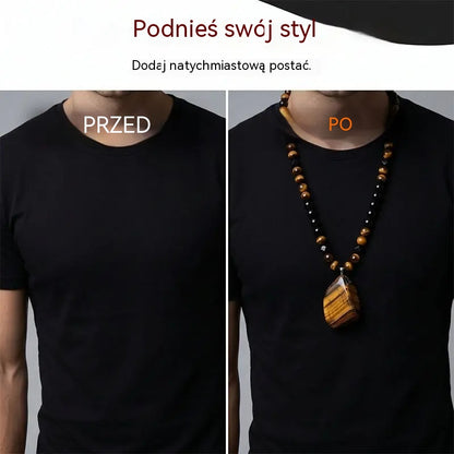 🐯🔥 Oferta ograniczona czasowo: 52% zniżki! Męski naszyjnik z naturalnych koralików tygrysiego oka: ręcznie tkany sznurek, gładko polerowane koraliki, które podkreślą Twój wyjątkowy styl ✨