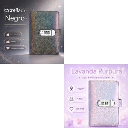✨ Carpeta de ahorros SparkleLock 💖 Cartera para ahorrar dinero