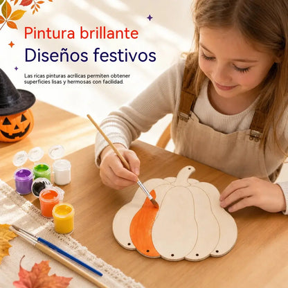 🎃 ¡A mitad de precio! 🪵 Kit de manualidades de calabazas de madera: campanillas de viento de Halloween para hacer tú mismo ✨