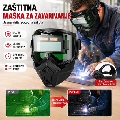 🔥😎Potpuno automatska maska za zavarivanje s promjenjivom svjetlošću i zaštitnom maskom za zavarivače