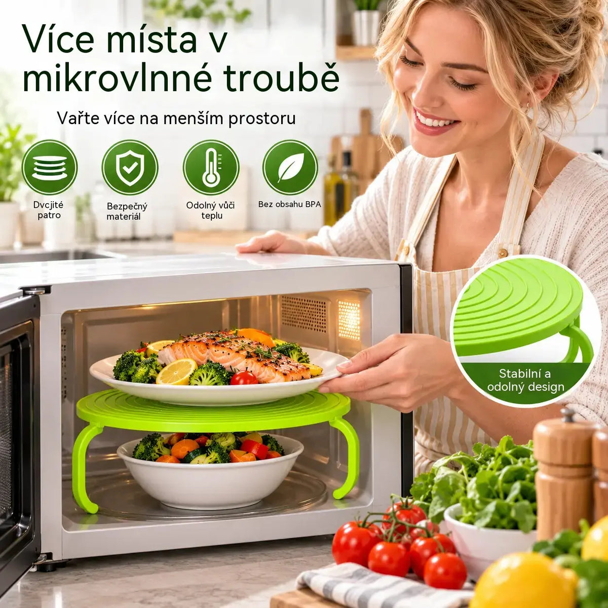⏳🔥Vremenski ograničena ponuda s popustom od pola cijene! ⏰Kupite jedan, dobijte jedan gratis! 🏠Dvoslojna rešetka za mikrovalnu pećnicu: Ušteda prostora i praktična🍳✨