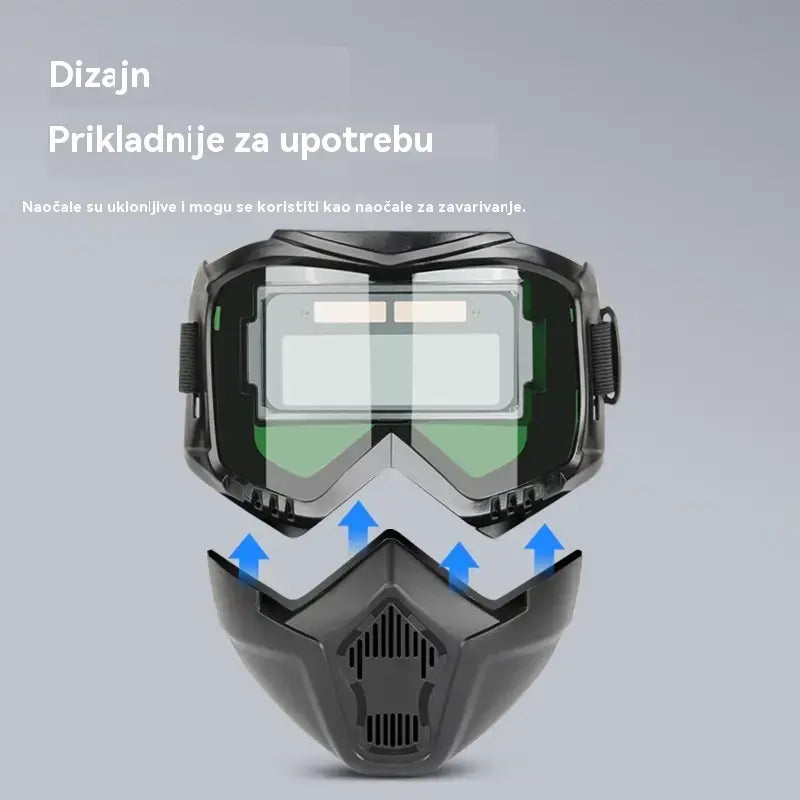 🔥😎Potpuno automatska maska za zavarivanje s promjenjivom svjetlošću i zaštitnom maskom za zavarivače