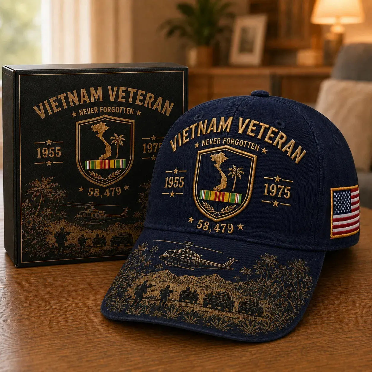 🏆Último día de promoción: ¡45% de descuento! 🏜️ Gorra conmemorativa para veteranos de la Guerra del Golfo – Gorra de veterano con el escudo del desierto