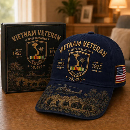 🏆Último día de promoción: ¡45% de descuento! 🏜️ Gorra conmemorativa para veteranos de la Guerra del Golfo – Gorra de veterano con el escudo del desierto