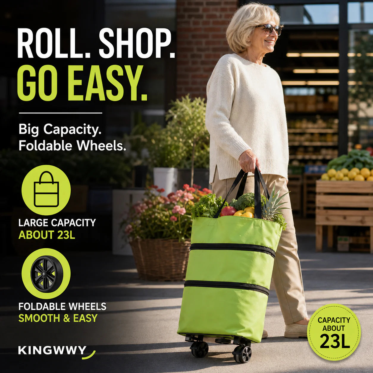 Carrito de compras plegable 2 en 1