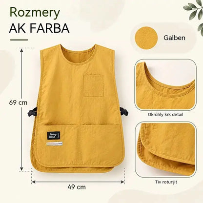 👩‍🍳✨ Nepremokavá a škvrnám odolná vesty zástera – ideálna na varenie, remeslá a záhradkárstvo, pohodlný strih 🛡️