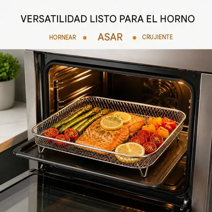 🍗Rejilla apilable de acero inoxidable para freidora de aire