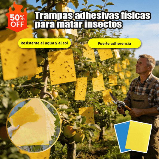 🔥🔥【50% de descuento】60 piezas 27 euros【Oferta por tiempo limitado】💥Tablero adhesivo de insectos de doble cara amarillo