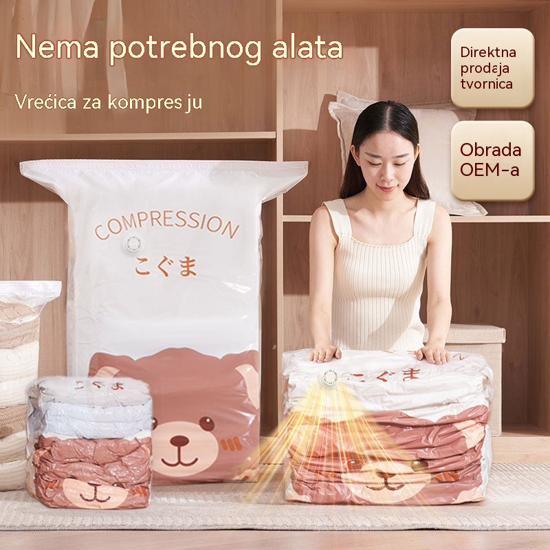 🧳【Set od 5 dijelova】💨 Velika, stlačiva vakuumska vrećica za pohranu: nije potrebna pumpa, nepropusna je i idealna za uštedu prostora u koferima i kod kuće ✈️