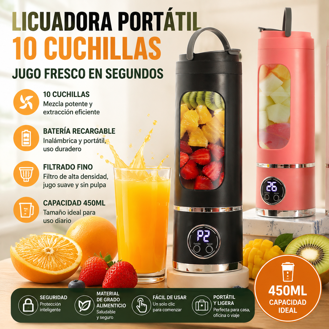 ✨🍹 Bezdrôtový prenosný mixér 🔥 Bezdrôtový, prenosný dizajn