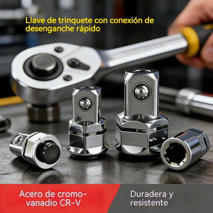 🔧 ¡Oferta de 2026! ¡Más de 23700 unidades vendidas! 🔩 Juego de adaptadores y convertidores de llaves de carraca de acero CR-V