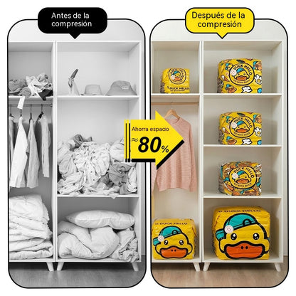 🧳【Juego de 5 piezas】💨 Bolsa de almacenamiento al vacío grande y compresible: no requiere bomba, es a prueba de fugas e ideal para ahorrar espacio en maletas y en casa ✈️