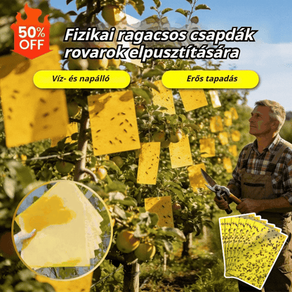 🔥【100 darab】--11500  Ft】【Időszakos ajánlat】💥 Sárga kétoldalas ragacsos rovarcsapda