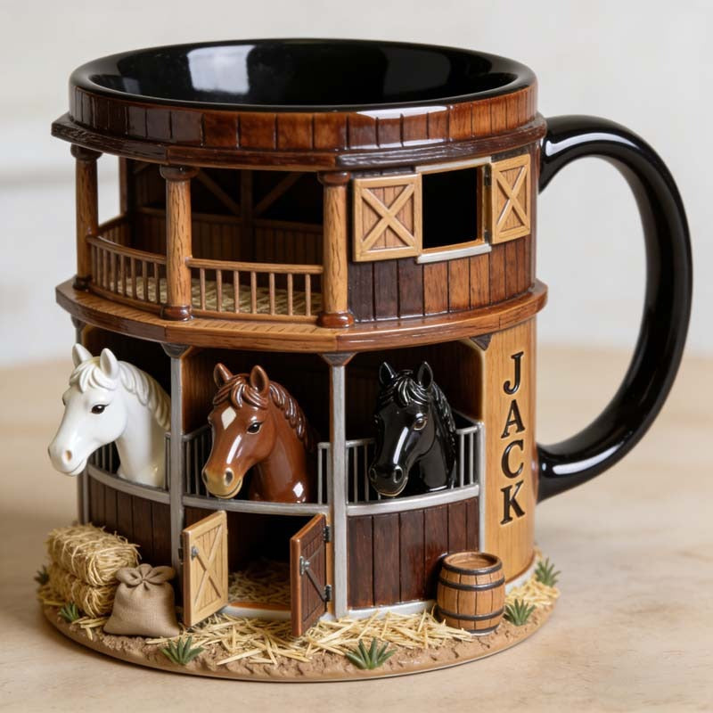Taza personalizada con temática de establo
