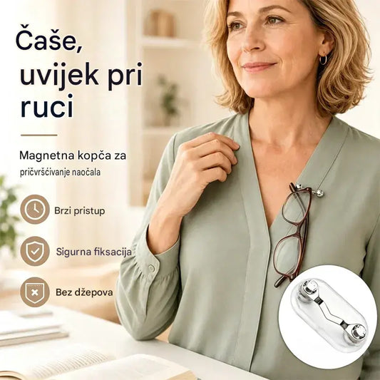 5 komad 24 eura 🧷🧲 Magnetna kopča za držač naočala, univerzalni vješalica za naočale za čitanje, naočale s plavim svjetlom i sunčane naočale, nema više izgubljenih naočala
