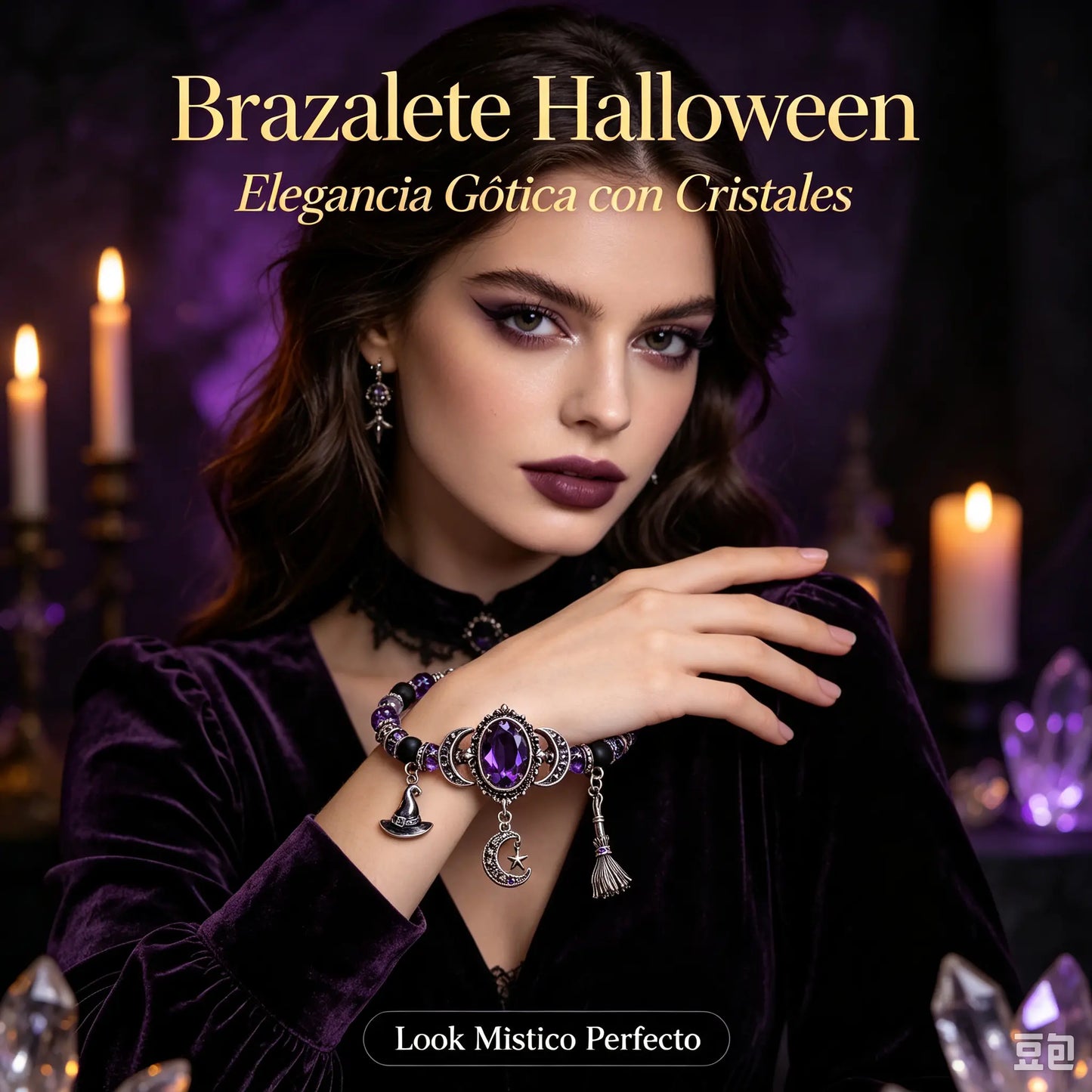 🔥 Último día del 49% de descuento – 🔮 Pulsera de salud con colgante de luna de cristal