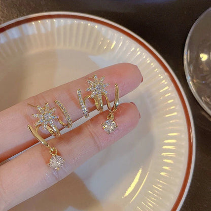 【¡Compra 1 par y llévate 1 gratis! 】😆😆2 pares de pendientes 24 euros.⚡Pendientes de garra brillantes (estilo femenino)