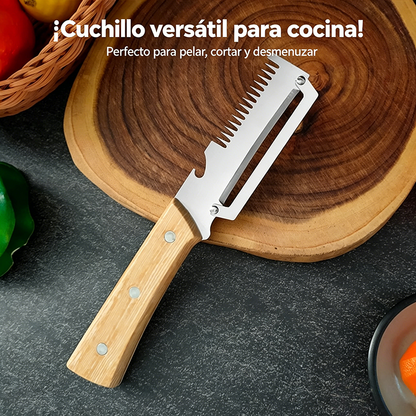 ✅Compra 1 y llévate 1 gratis (2 artículos) 🧅🔪 Pelador de cocina multifuncional 3 en 1: ¡Pela, corta y abre botellas! 🔥