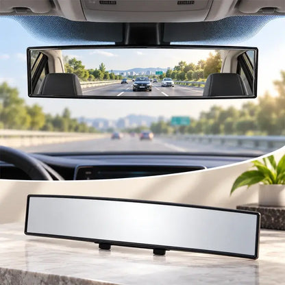 Espejo retrovisor interior panorámico universal con clip para automóvil