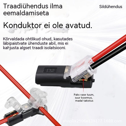 【50 eset 23 euro eest】Koormavaba juhtmeühendus lukustuspandlaga, turvalise sulguri ja libisemisvastase kattega