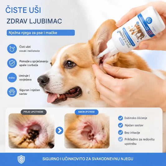 🐶🐱 Sredstvo za čišćenje ušiju za ublažavanje svrbeža ušiju kod pasa i mačaka.