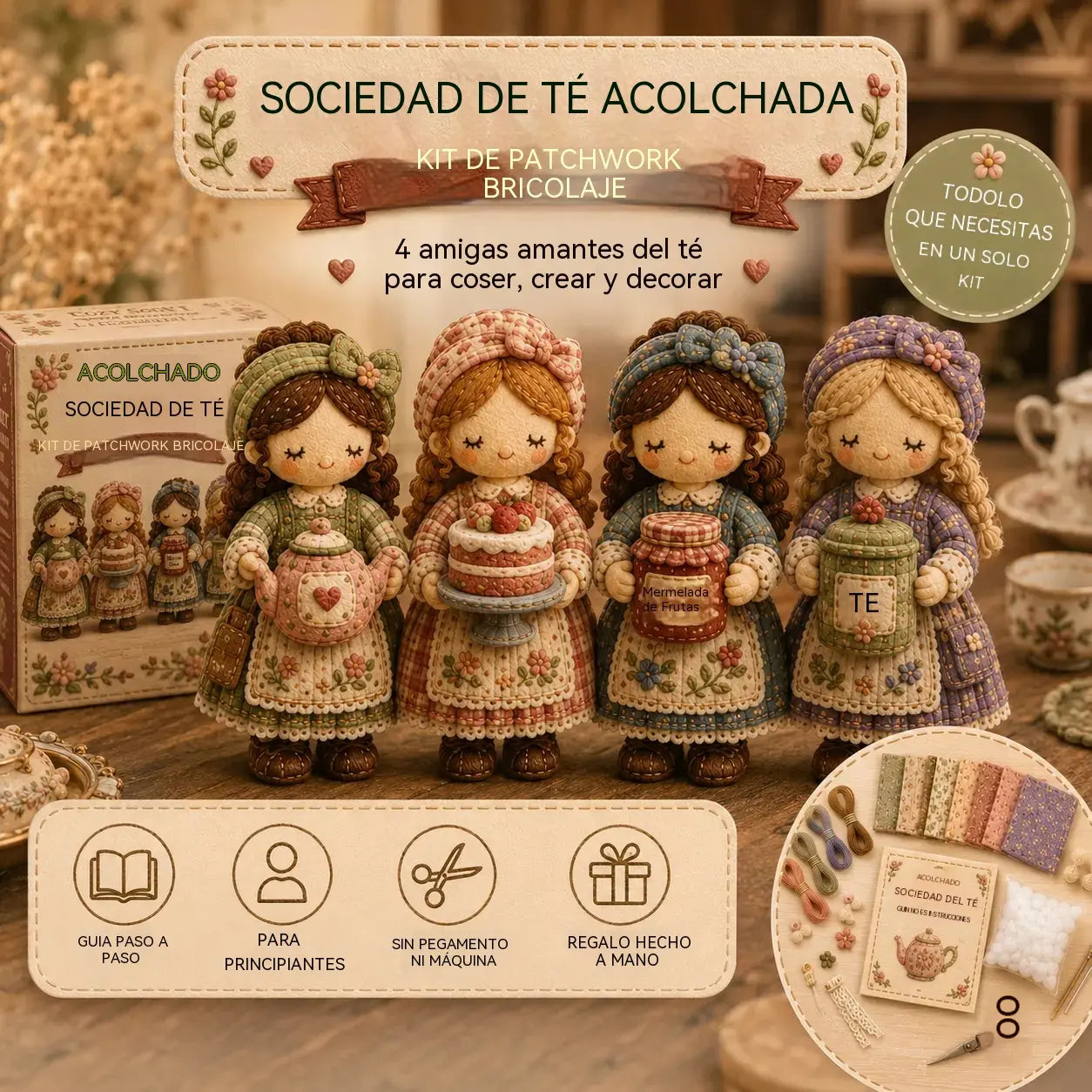 🎁Último día: ¡Disfruta de un 49% de descuento! 🧵 Kit de patchwork para armar en miniatura de la serie Mundo en miniatura.