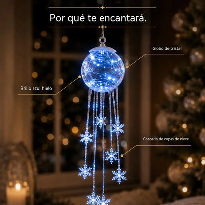 ⏳ Último día del 49% de descuento – ❄️ Adorno Crystal Sparkling™ | Diseño de bola de cristal, copos de nieve en capas, luces LED azul hielo de ensueño, perfecto para árboles de Navidad, ventanas y acogedoras decoraciones invernales 💎