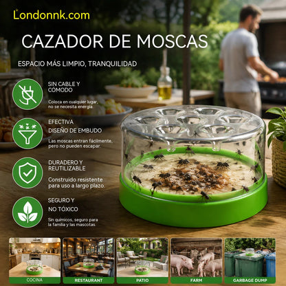🔌✅ Trampa para moscas reutilizable: ¡sin electricidad ni veneno! 🏠 Segura para usar en la cocina y cerca de niños y mascotas.