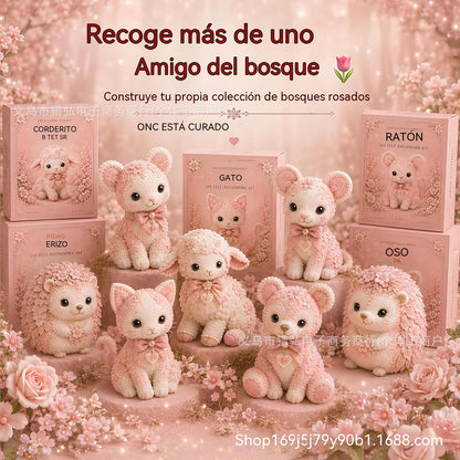 🧸Conjunto de patchwork de fieltro rosa para hacer tú mismo