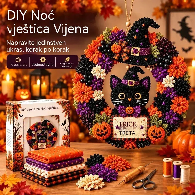 ⏰ Zadnji dan! Pola cijene! ✨ Izradite božićni vijenac na koji ćete biti ponosni! 🎄❤️ Komplet za izradu (korištenjem 3D tehnologije ugradnje tkanine), uključuje vodič i upute.