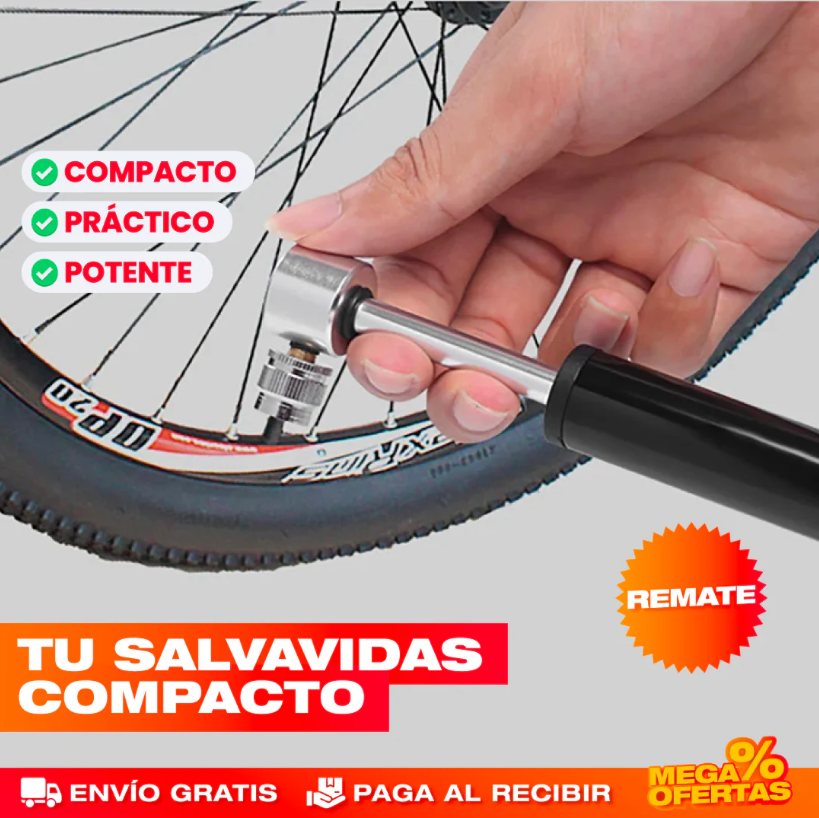 Minibomba de aire. Bomba de aire portátil para bicicleta de carretera. Bomba de aire universal de mano para baloncesto.