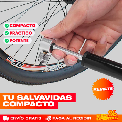 Minibomba de aire. Bomba de aire portátil para bicicleta de carretera. Bomba de aire universal de mano para baloncesto.