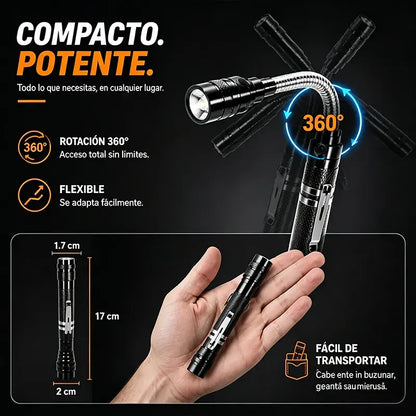 🔦🧲Linterna telescópica magnética multifuncional: extensible, cuello de cisne de 360°, súper brillante 🛠️