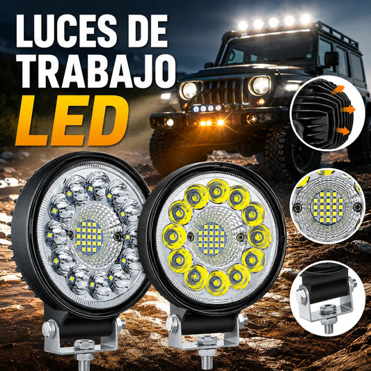 🔥【Compre 1 y obtenga 1 gratis-🎁2 piezas por 29 euros】Faros LED redondos de 99 W para coches modificados, faros auxiliares para vehículos todoterreno