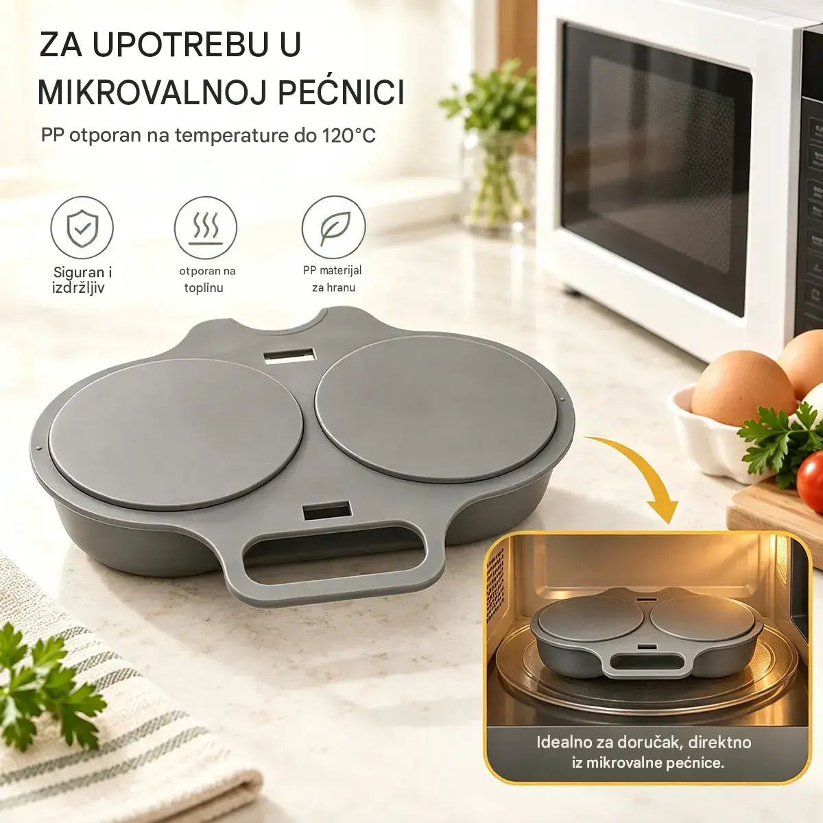 🎁2 komada 21€💥Pošator za jaja u mikrovalnoj pećnici – dvostruka šupljina, neprianjajući premaz i jednostavno čišćenje.🏠