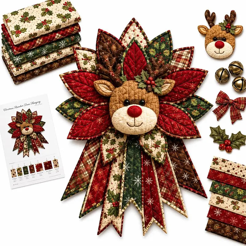 🎇🎄Prešívaná súprava na šitie na zavesenie na vianočné dvere (7 vzorov)